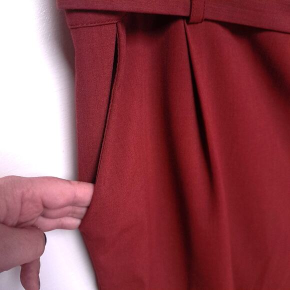 Torrid Tie Front Paperbag Waist Tapered Cropped Leg Pant Rust 24 - Picture 4 of 7